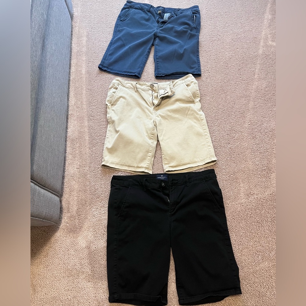 3 pair American Eagle stretch Bermuda shorts